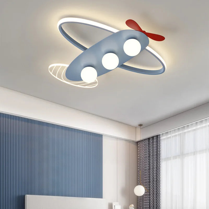 plafonnier lumineux avion moderne pour chambre d'enfants