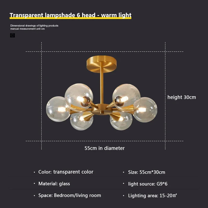 lustre nordique en verre blanc pour éclairage intérieur