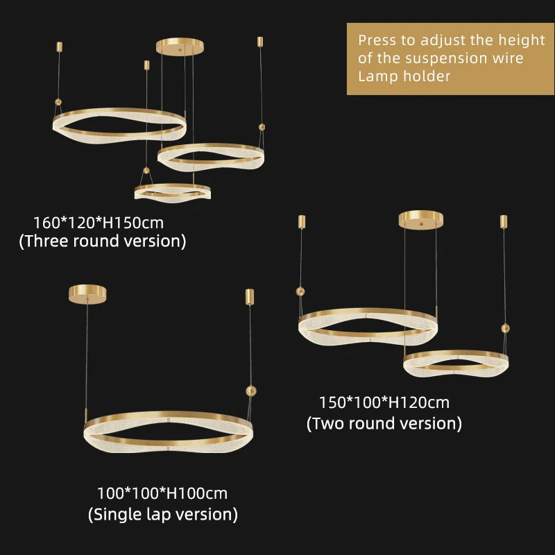 lustre moderne à led pour décoration intérieure élégante et contemporaine