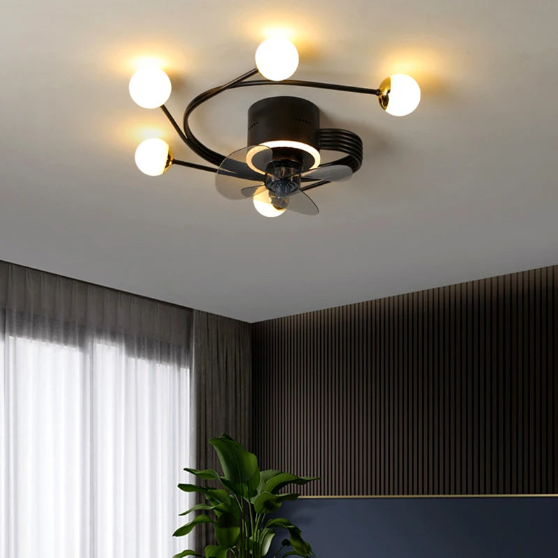 ventilateur de plafond industriel avec lumière en verre led