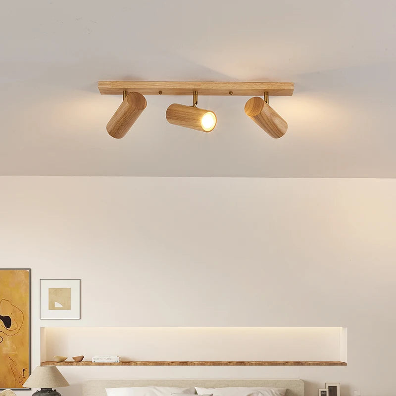 applique murale en bois style nordique led rotatif