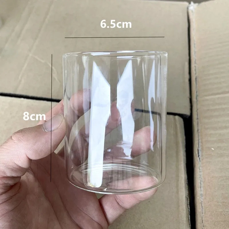 bougeoir en verre transparent pour bougies et décorations élégantes