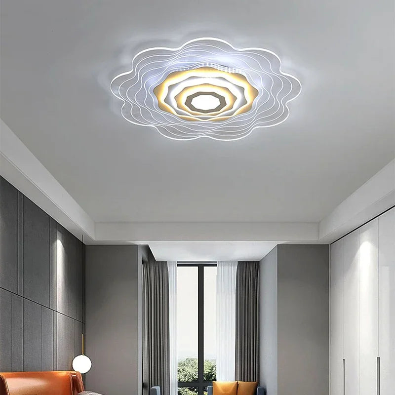 plafonnier led moderne en forme de fleur décoratif pour la maison