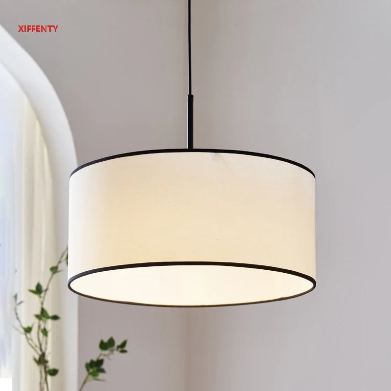 lustre en tissu led suspension design nordique moderne