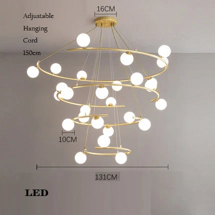 lustre créatif en fer et verre pour décoration élégante