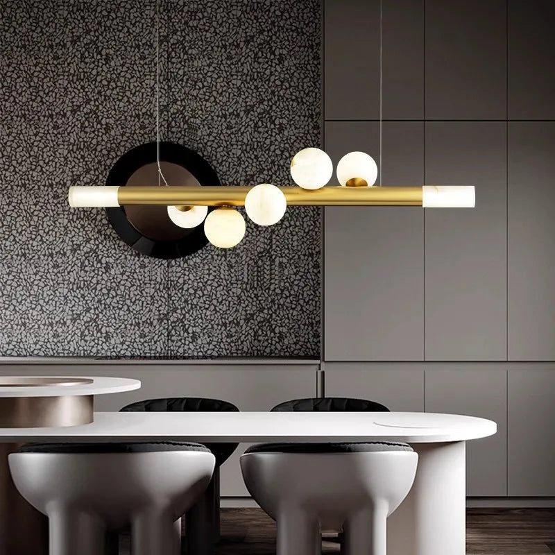 lustre luxueux en marbre véritable post-moderne pour bar