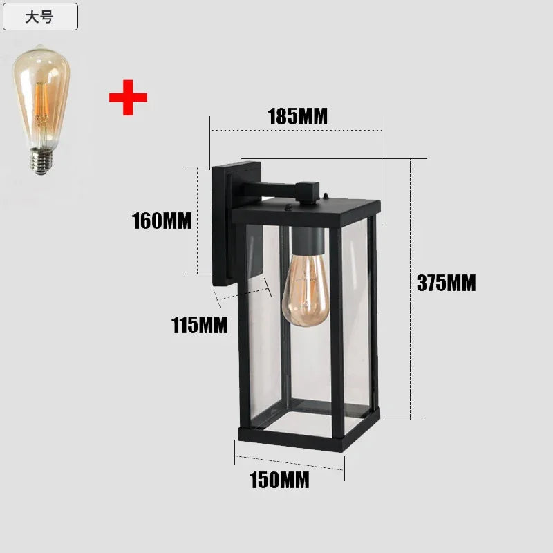 applique murale carrée en aluminium pour éclairage extérieur décoratif