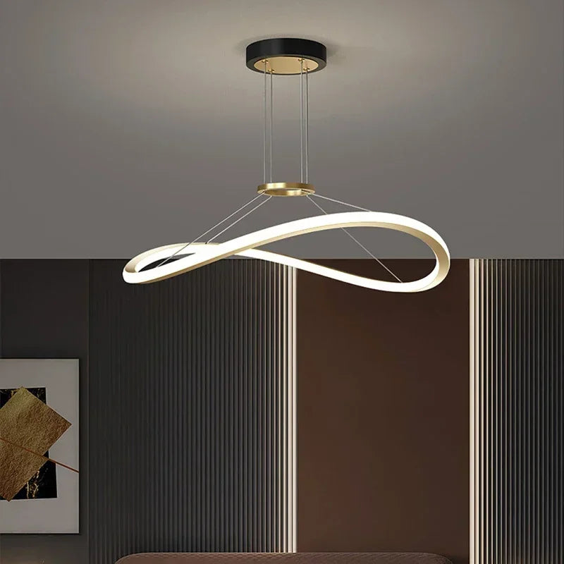 lustre moderne à led pour décoration intérieure réglable