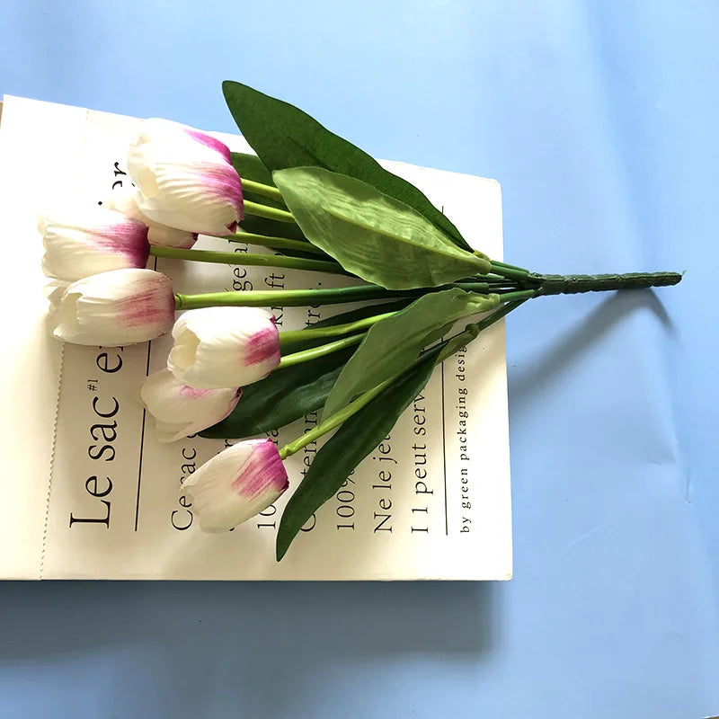 bouquet de tulipes artificielles pour mariage et décoration intérieure