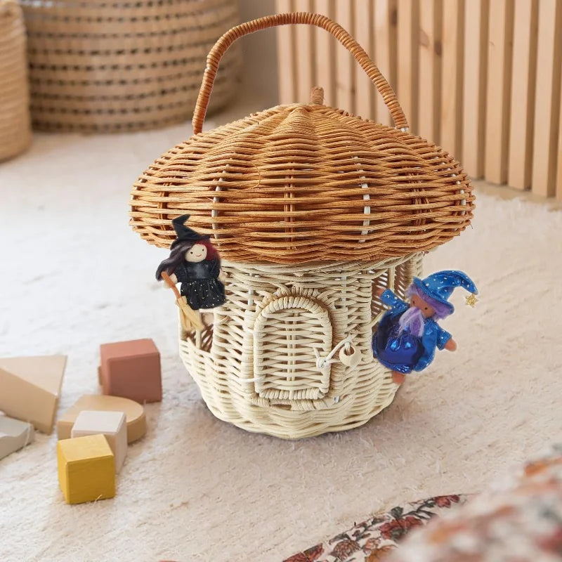 panier en rotin mignon pour pique-nique et décoration enfants