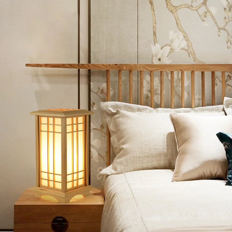 lampadaire japonais en bois pour un éclairage décoratif intérieur