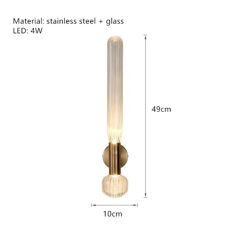 suspension tubes lumineux en verre transparent design nordique réglable