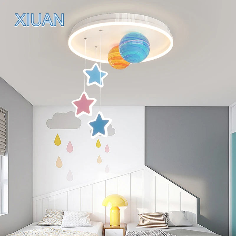 lustre créatif pour école maternelle en verre coloré planète univers étoile