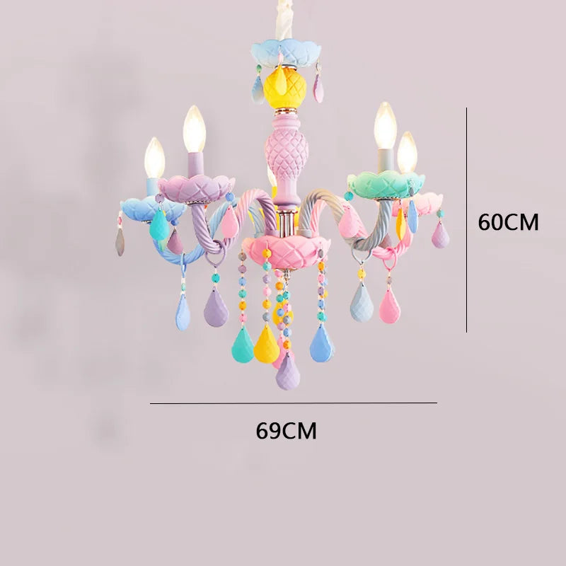 lustre arc-en-ciel en cristal design kawaii pour décoration chambre enfant