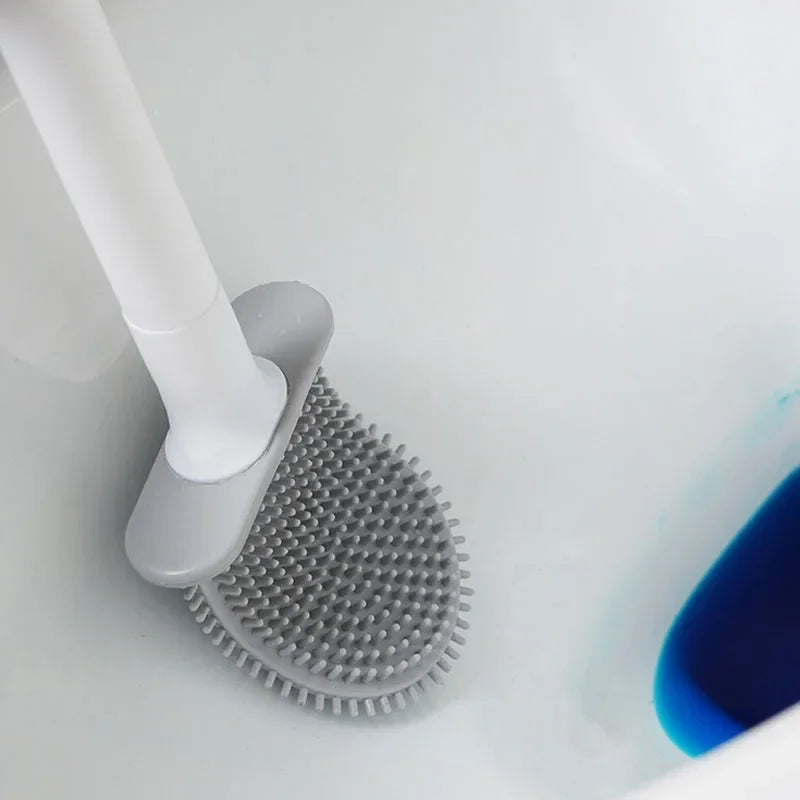 brosse en silicone avec support et poils souples pour nettoyage rapide