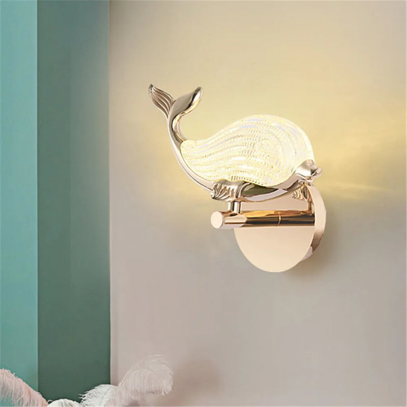 applique murale led baleine design pour décoration intérieure enfant