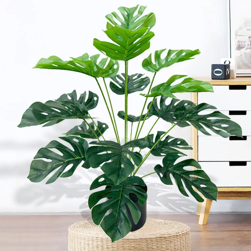 plantes artificielles grandes feuilles décoratives pour intérieur et bureau