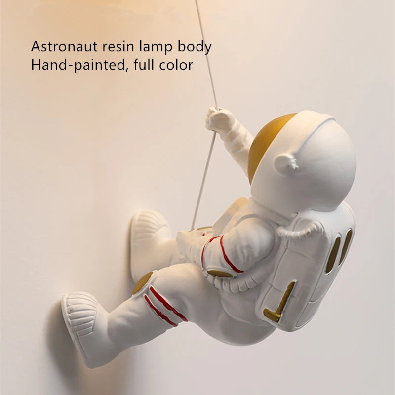 applique murale lune astronaute en cuivre pour garçon