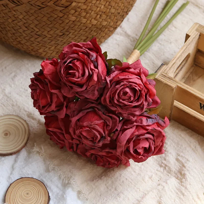 bouquet de roses artificielles pour décoration et photographie