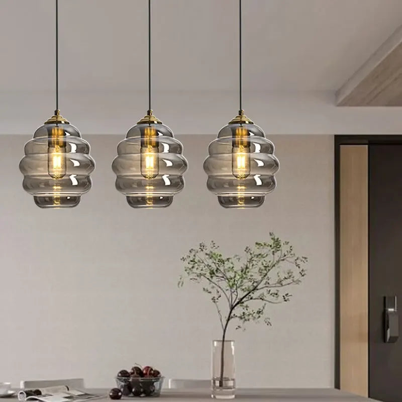 lustre moderne en verre pour cuisine et restaurant