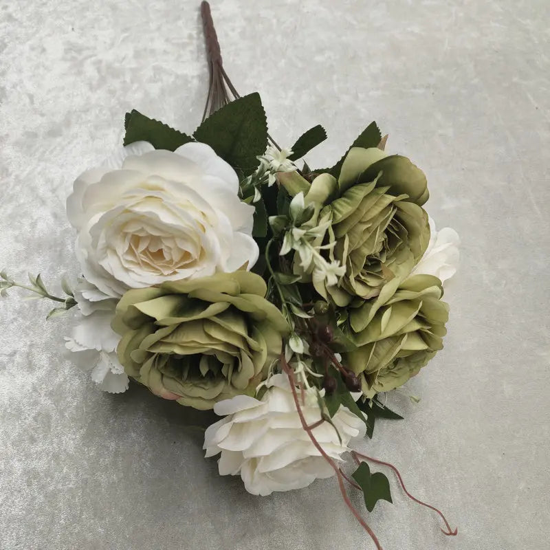 bouquet de roses en soie pour décoration de mariage et jardin