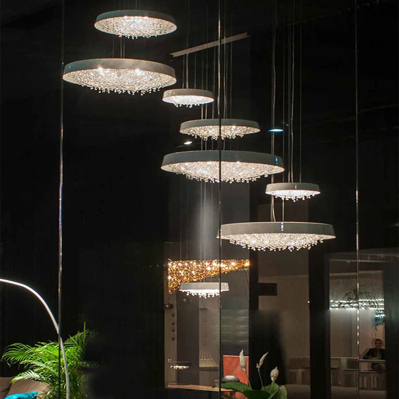 lustre minimaliste moderne en cristal pour éclairage intérieur
