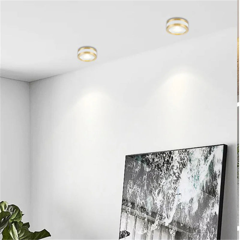 plafonnier led ultra fin en cuivre pour décoration intérieure moderne