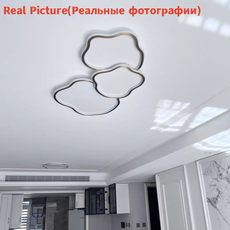 Plafonnier Led en laiton moderne pour salon chambre à coucher avec télécommande montage en Surface en cuivre lumières de plafonnier Led simples