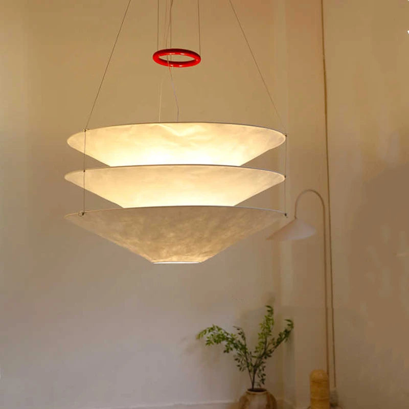 lampe suspendue wabi sabi en papier japonais pour restaurants et boutiques