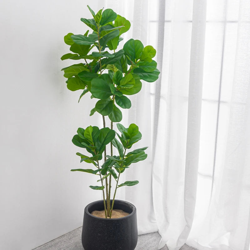 arbre tropical en plastique avec grandes branches pour décoration intérieure