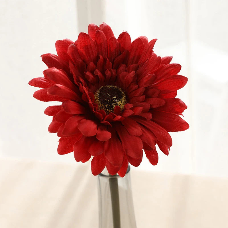 lot de têtes de fleurs artificielles gerbera pour décoration intérieure et extérieure