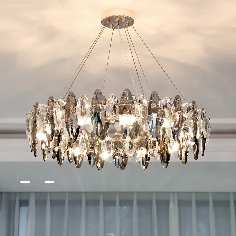 lustre moderne en cristal pour décoration intérieure élégante 2024