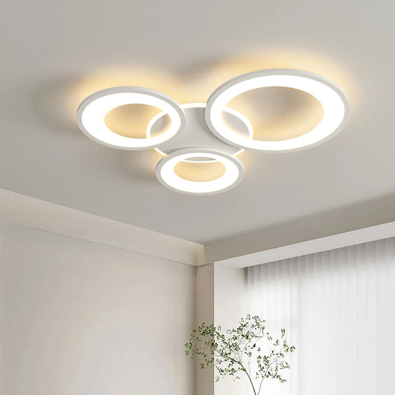 lustre moderne design minimaliste télécommandé en forme d'anneau rond