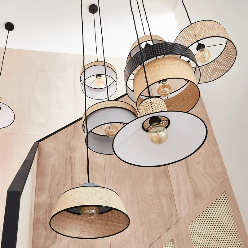 lampes suspendues en bambou japonais style nordique simple et créatif