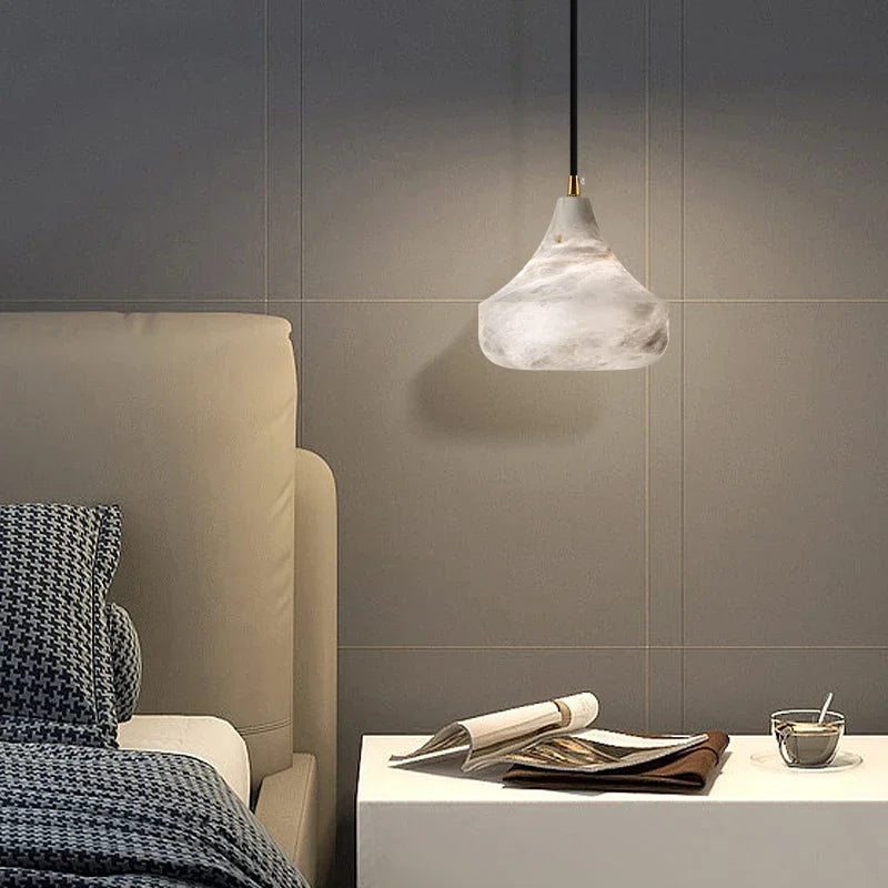 lustre en marbre naturel design moderne avec éclairage led créatif