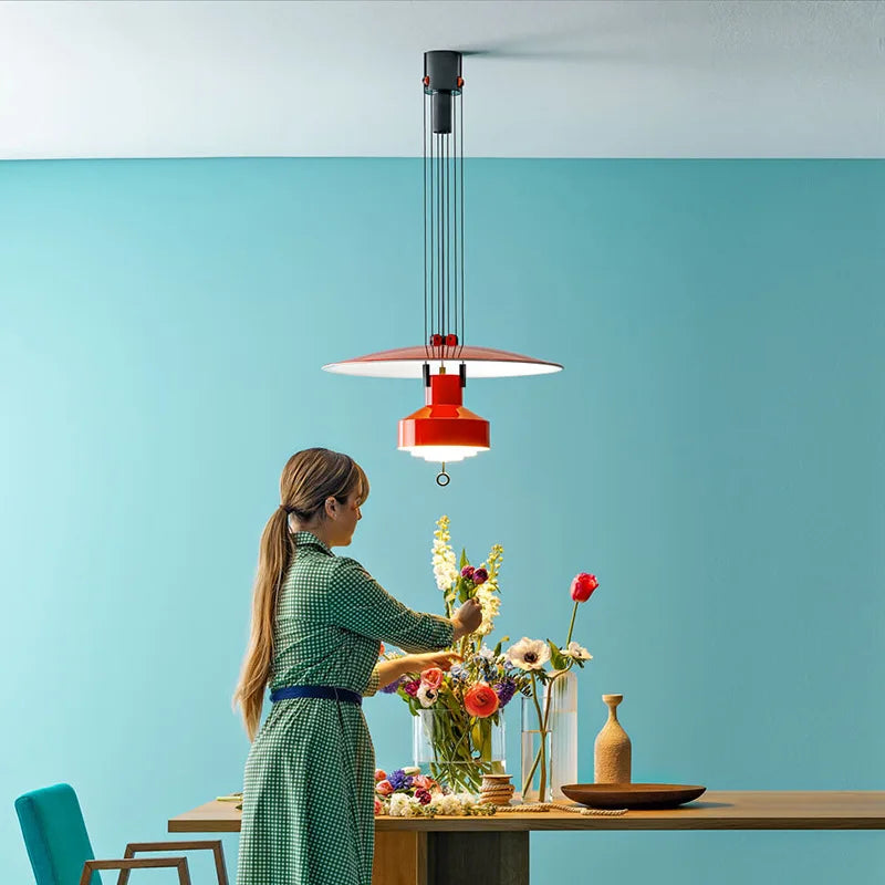 Height Adjustable Suspension Italian Designer Pendant Lamp Hanging Light For Kitchen Restaurant Living Dining Room