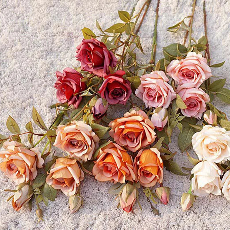 nouvelle décoration automnale fleurs artificielles roses bouclées luxe mariage