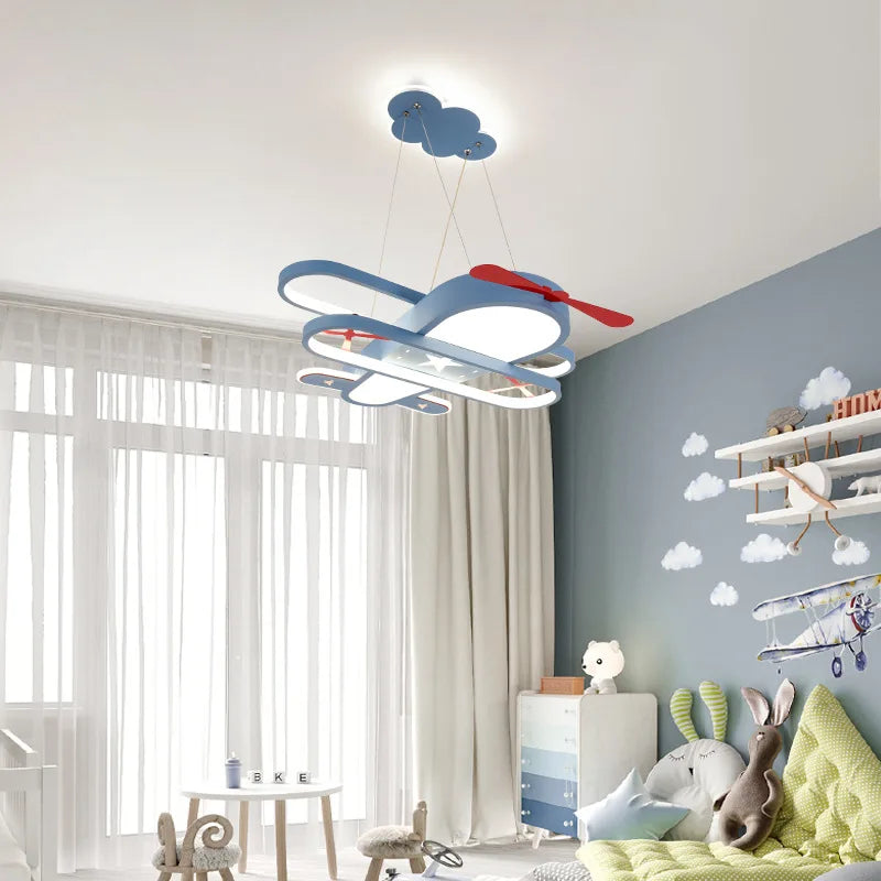 lustre avion pour chambre d'enfant décoration créative nordique