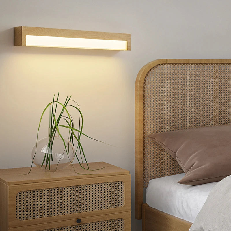 lampe de chevet rétro à grain de bois pour divers usages