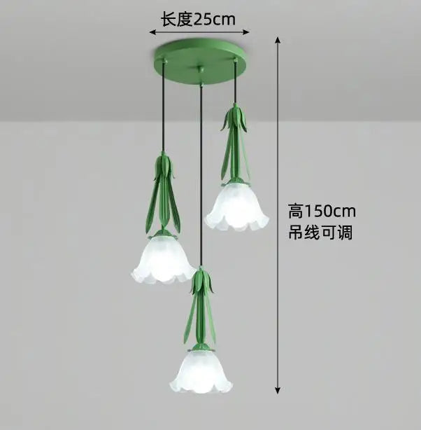 lustre suspendu à led en verre blanc laiteux à 3 têtes