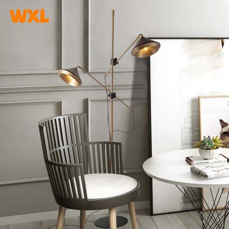 lampadaire led scandinave moderne double réglable pour intérieur