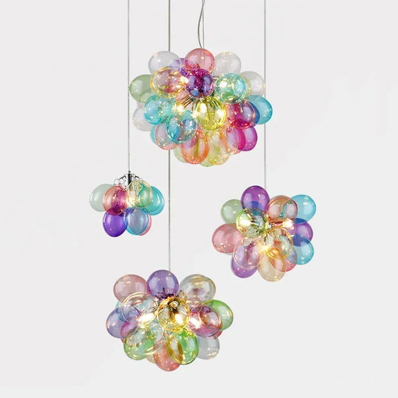 Colorful Bubble Chandelier Glass Pendant Lamp Ceiling Light Suspension Hanging Luminaire for Living Room Bedroom