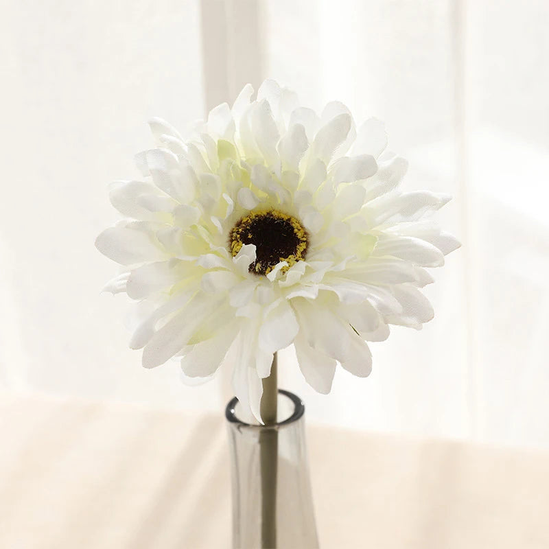 lot de têtes de fleurs artificielles gerbera pour décoration intérieure et extérieure