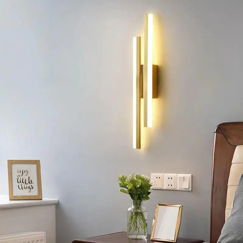 applique murale led verticale de luxe à deux têtes moderne