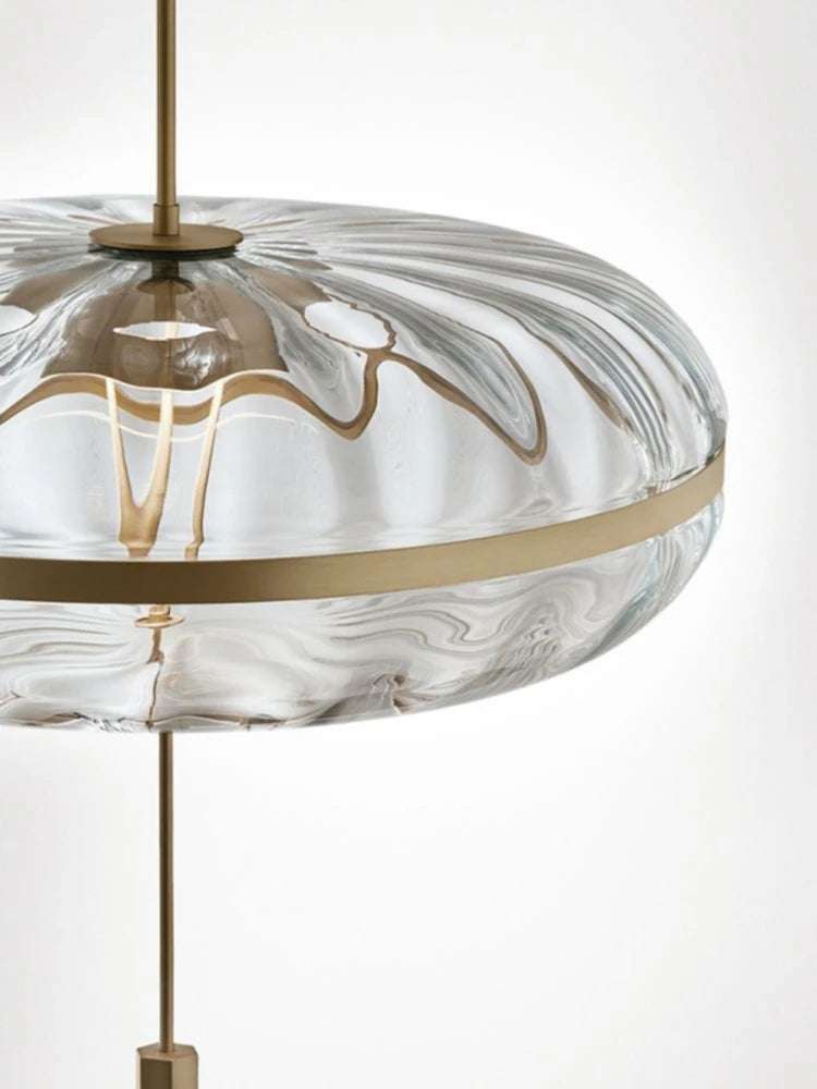 lustre circulaire en verre design nordique pour bar et restaurant