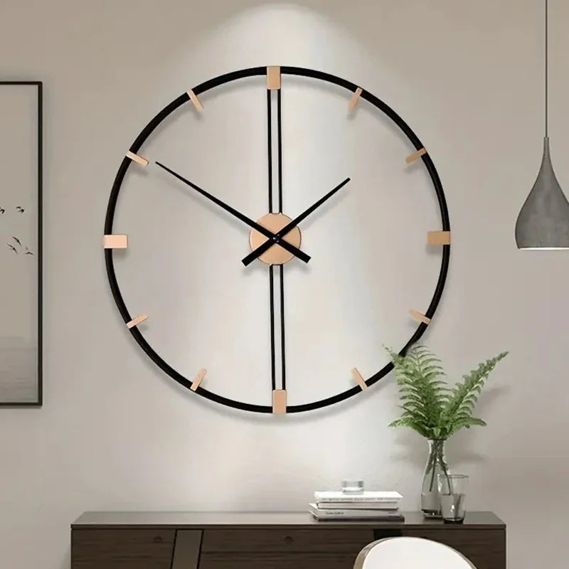 grande horloge murale design silencieuse pour décoration intérieure