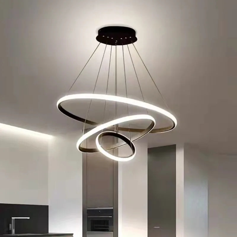 lustre moderne à LED pour décoration intérieure élégante