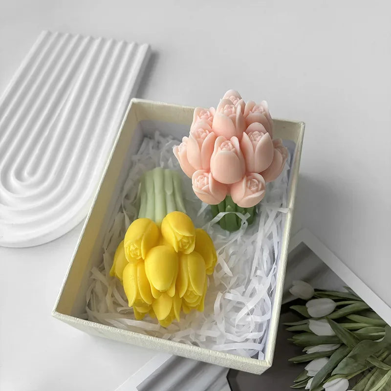 moule en silicone 3d pour fleurs et bougies artisanales