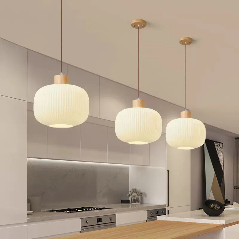 lustre moderne loft led avec abat-jour en verre