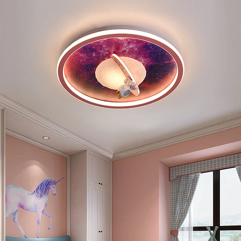 plafonnier led moderne pour chambre d'enfant astronaute décoratif